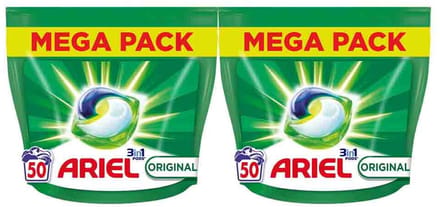 Ariel Wasmiddel 3in1 Pods Original - 2 x 50 stuks - Voordeelverpakking