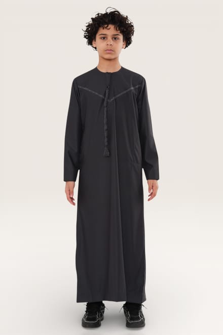 Kinderen jongens grijs Ramadan Eid Marokkaanse Jubba gewaad moslim Djellaba Thobe LFS-K-TT008