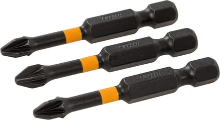 Triton Pozidriv Impact Schroefbits - PZ2 - 50 mm - Set van 3 - Duurzaam S2 Staal