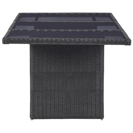 vidaXL - Tuintafel - 200x100x74 - cm - glas - en - poly - rattan - zwart