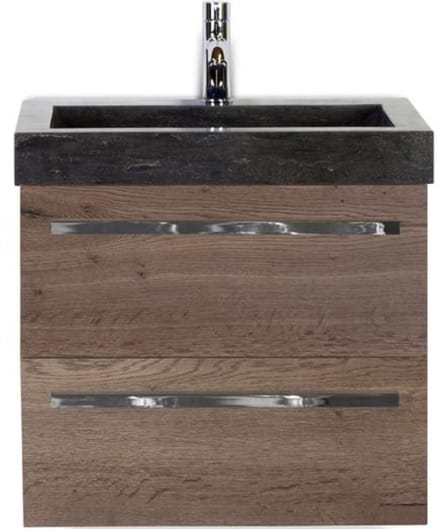 Seville Badmeubelset 60 cm - Tabacco - Wastafel Hardsteen Wit Lucca