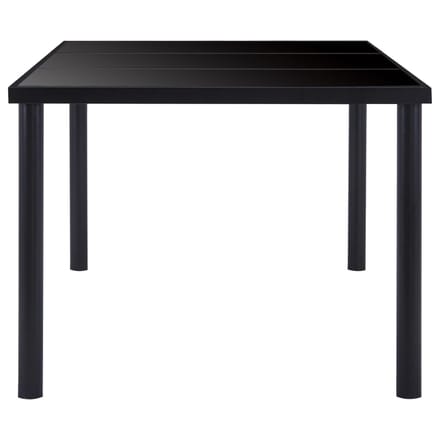 vidaXL - Eettafel - 160x80x75 - cm - gehard - glas - zwart
