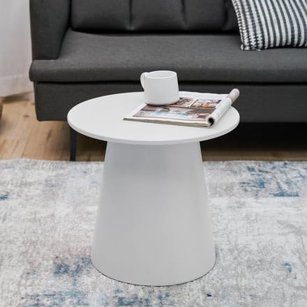 [en.casa] Salontafel Nyd rond 40x44 cm wit tafel met stabiel onderstel