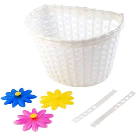 Voorkant plastic mand met haakdecoratie voor kinderen Sélection CGN