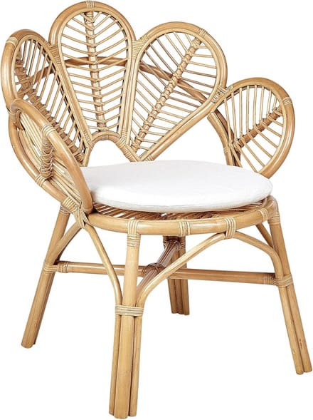 Boho Rotan Fauteuil met Waaiervormige Rugleuning voor Binnen en Buiten