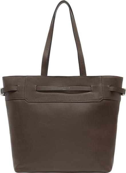 LIEBESKIND BERLIN Schoudertas Shopper Lora Calf Optic Tote Bag Light Truffel Donkerbruin