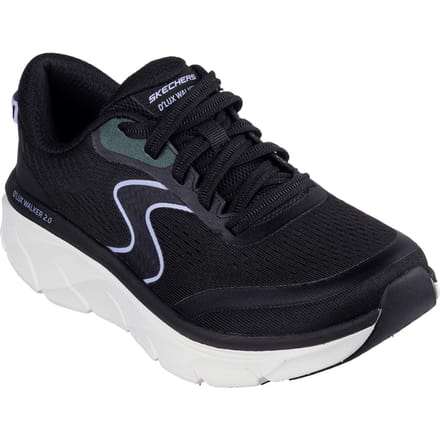 Skechers D'Lux Walker 2.0 Active Pace Textile Dames Zwart/Lavendel Trainers