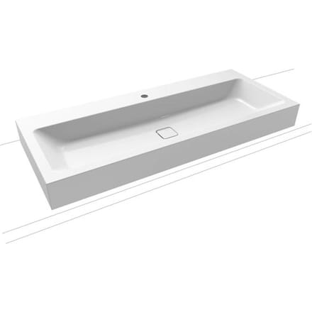 Kaldewei CONO wall-mounted washbasin 3091 with 1 tap hole, 120 cm 902706013001