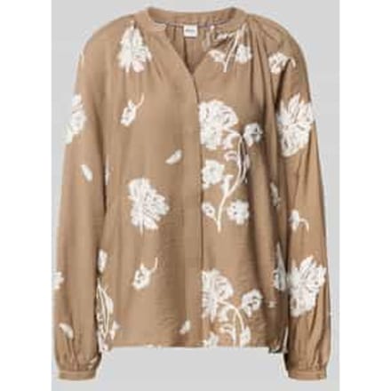 relaxed fit blouse met lange mouwen van viscosemix model 'VIVIAN'