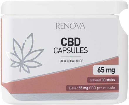 Renova CBD capsules 40% - 65mg CBD - cannabidiol - hennep - THC-vrij