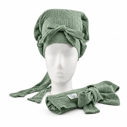 Mon'Que Curly Boost hydro Snoozz nacht muts voor krullend haar groen M