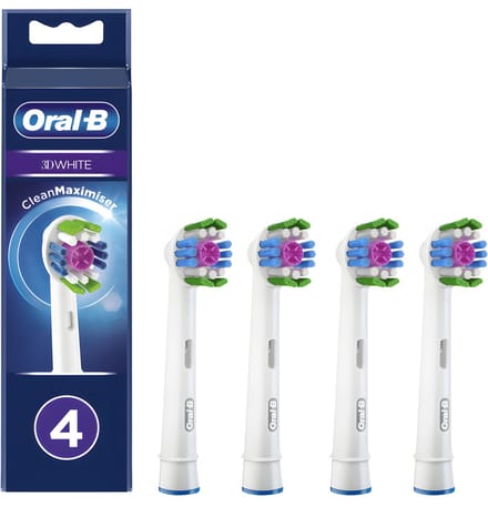 Oral-B 3DWhite- Opzetborstels - 4 stuks - Wit - Origineel
