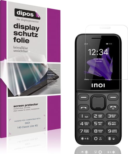 dipos – 4x Beschermfolie geschikt voor INOI 140 Classic Lite 4G | Krasbestendige & heldere Screenprotector Ultra-Thin