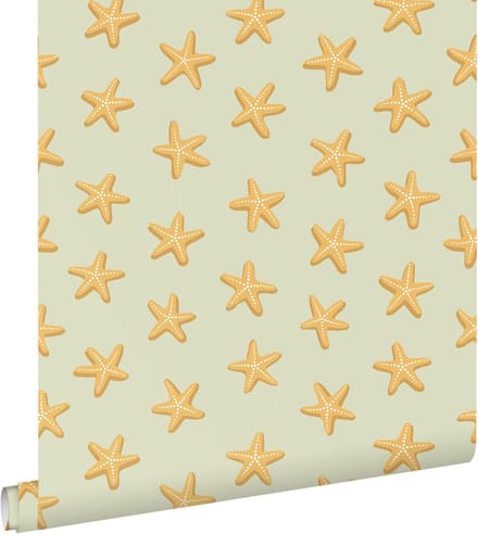 ESTAhome behang zeesterren geel en groen - 50 x 900 cm - 132042