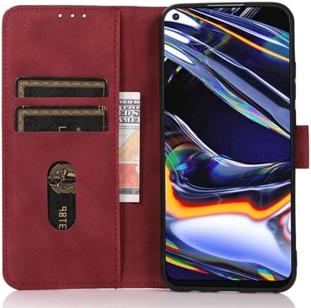 KHAZNEH Oppo A58 4G Hoesje Retro Wallet Book Case Rood