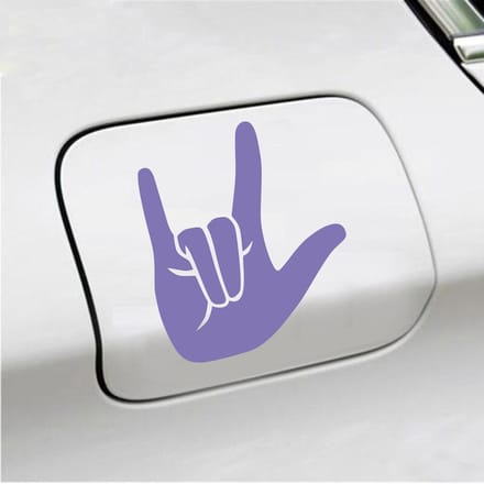 Bumpersticker - Rock N Roll - 14 X 12 - Paars