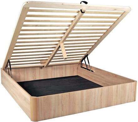 Vente-unique Bed met opbergruimte 140 x 190 cm met massief hout - Licht naturel - TALISO van YSMÉE