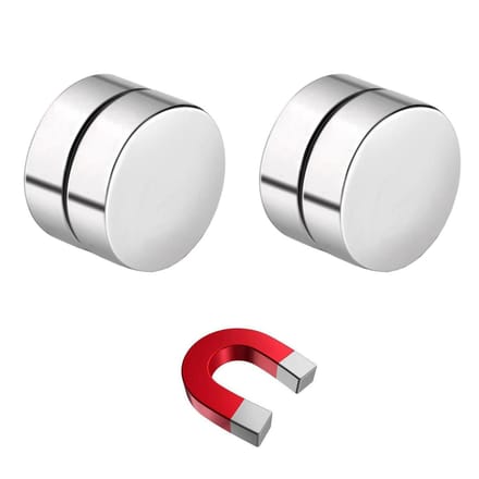 Fako Bijoux® - Oorbellen - Magneet - RVS - 10mm - Zilverkleurig