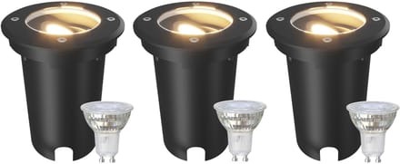 Ledvion Set van 3 LED Grondspot Buiten IP67 3W 230V 345Lm 2700K GU10 wit