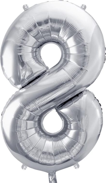 Cijfer 8 (86 cm) - Zilver