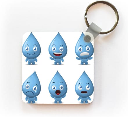 Sleutelhanger - Uitdeelcadeautjes - Een illustratie van druppels met emotie - Plastic