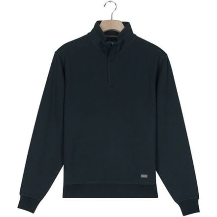 Baileys Trui Jacquard Texture Uni Color Sweat Zip Collar Navy / male