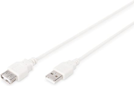 Digitus AK-300202-018-E USB-kabel USB 2.0 USB-A stekker, USB-A bus 1.80 m Beige