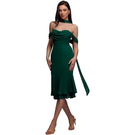 Vrouwen chiffon jurk Goddiva Midi