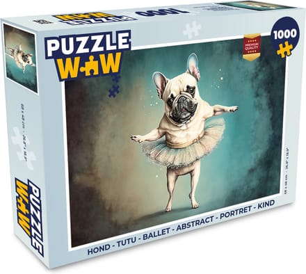 Puzzel Hond - Tutu - Ballet - Abstract - Portret - Kind - Legpuzzel - Puzzel 1000 stukjes volwassenen