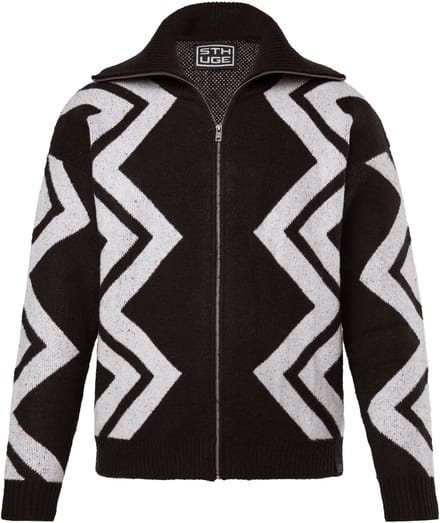 STHUGE - Heren - Vest zigzagmotief - Zwart - Maat L
