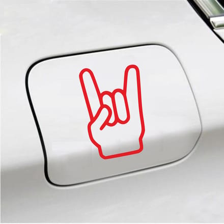Bumpersticker - Rock N Roll - 13,5 X 8,9 - Rood