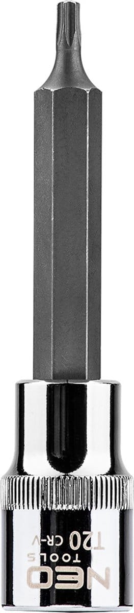 NEO Torx Eindstuk - 1/2 Nasadek - T20 - 100 mm - CrV Staal