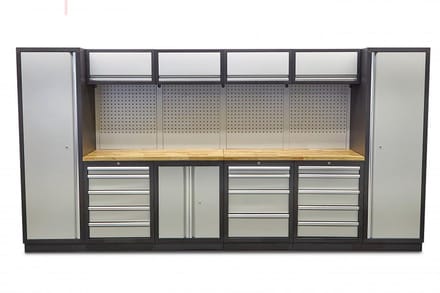 HBM professional modulair werkplaatssysteem, 16-delig, zwart grijs