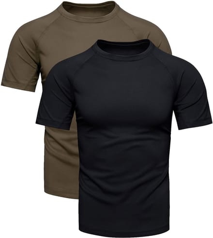 Recea - Sportshirt - Khaki en Zwart - Raglanmouwen - Sneldrogend