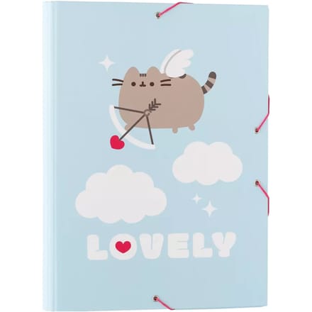 Pusheen, Kartonnen map A4-formaat Purrfect Love-collectie met elastieken en flappen, Blauw