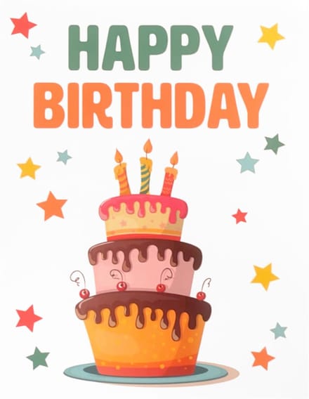 Verjaardagskaart XL - Happy Birthday - Met Envelop