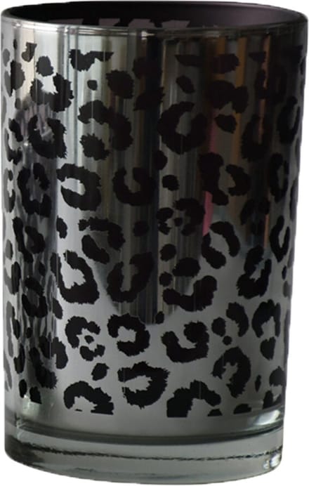 Waxinelichthouder zilver leopard large