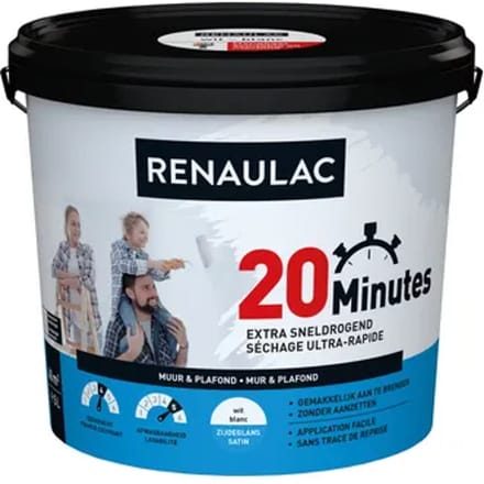 Renaulac 20 Minutes Muurverf - Zijdeglans - Wit - 5l