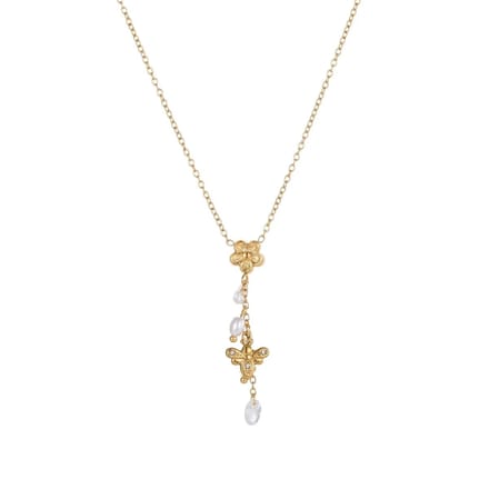 Ketting Busy Bee met bloem en pareltjes