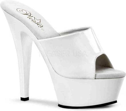 Pleaser - KISS-201 Muiltjes - Paaldans schoenen - 40 Shoes - Wit