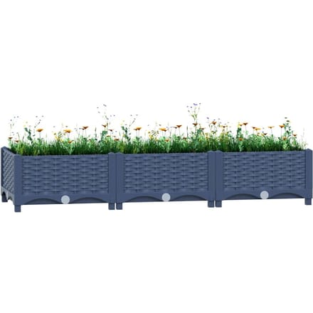 vidaXL - Plantenbak - verhoogd - 120x40x23 - cm - polypropyleen