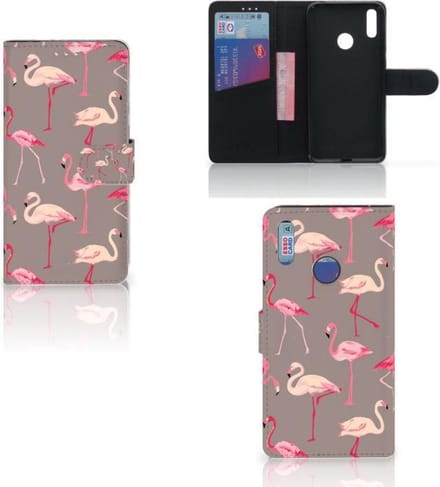 Huawei Y7 (2019) Telefoonhoesje met Pasjes Flamingo