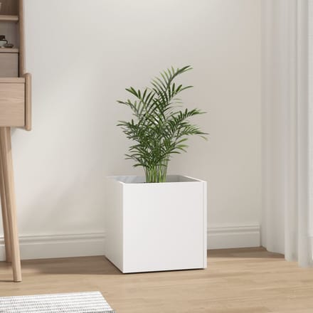 vidaXL - Plantenbak - 40x40x40 - cm - bewerkt - hout - wit