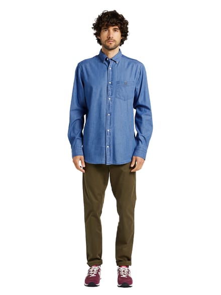 Enzo Heren Regular Fit Denim Overhemd