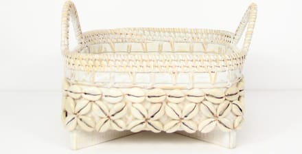 DUA Wit Schelpen Rotan Accessoires Doos Opbergdoos