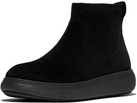 FitFlop IQ-Comff Suede Zip Ankle Boots ZWART - Maat 36