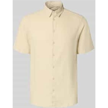 slim fit linnen overhemd met viscose model 'Bobby'