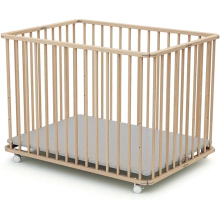 WEBABY Houten opvouwbare kinderbox CALI Beuken onbewerkt 70 x 100 cm