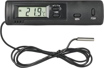 ProPlus Thermometer auto - binnen/buiten temperatuur - zwart - eenvoudig te bevestigen