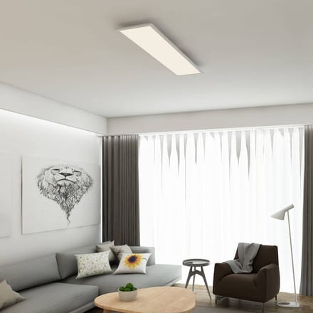 BRILONER Piatto - LED Plafondlamp met bewegingssensor - neutral wit licht - plafonniere met afstandsbediening - 38W - 119,5cm - wit